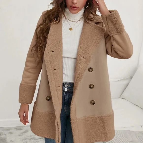 Cozy Teddy Button up Oversized Jacket Coat - Picture 2 of 6